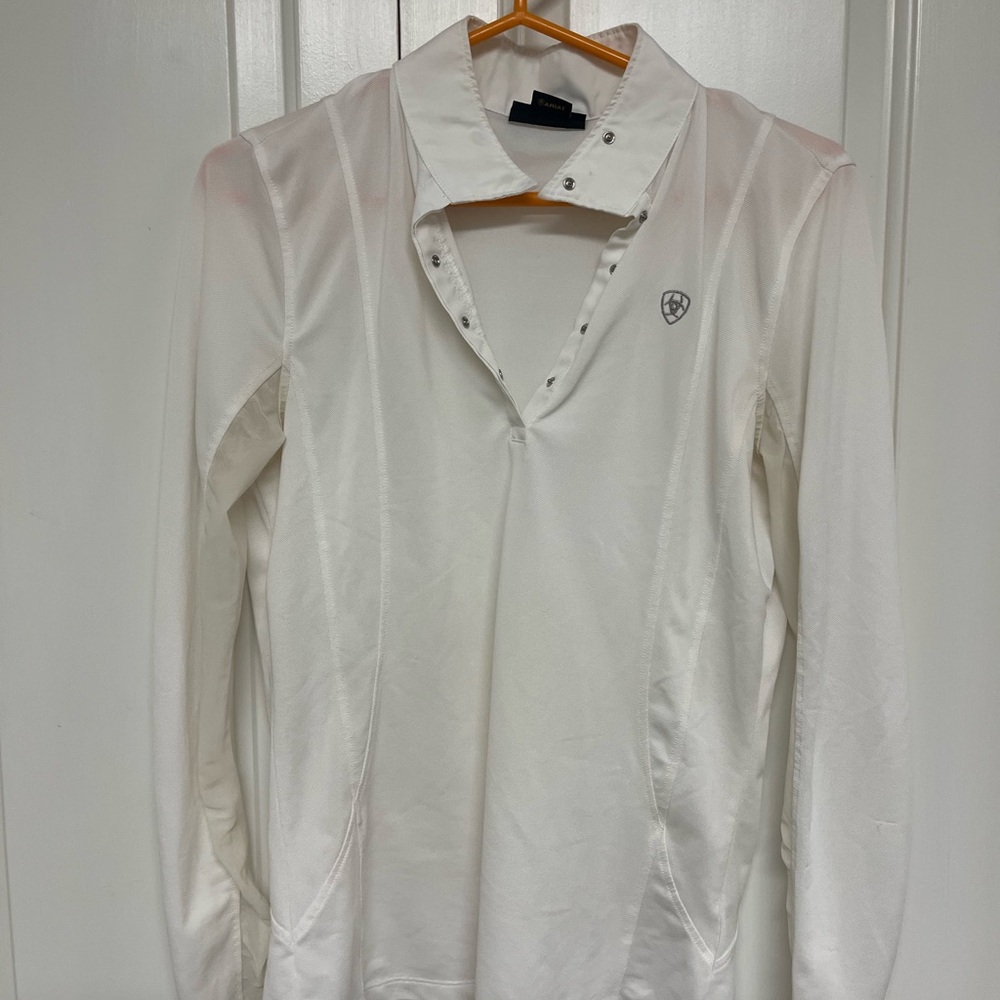 Ariat White mesh Long Sleeve show shirt